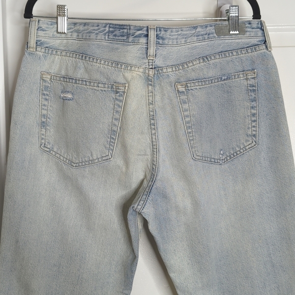 Adriano Goldschmiede The Jodi Crop High Rise Slim Flare Distressed Hem Jeans W32 - Picture 7 of 16